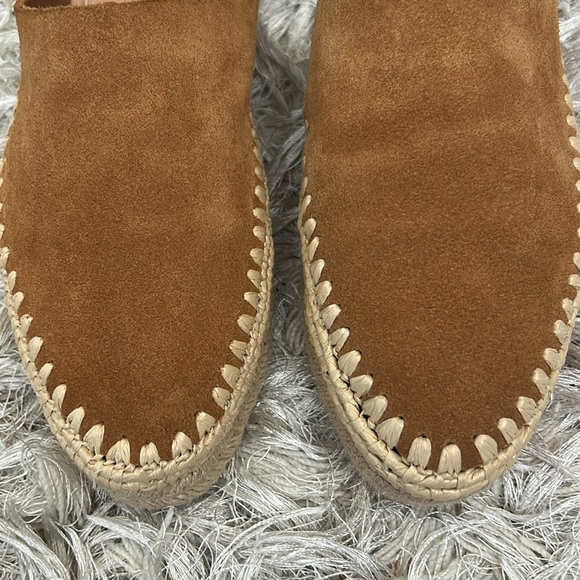 Sam Edelman Austin Suede Raffia Platform Espadrille Slides Mules Caramel Sz 7.5 - Picture 5 of 11